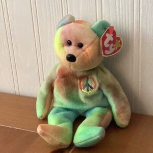 Ty Multicolor Peace Bear Plush Toy